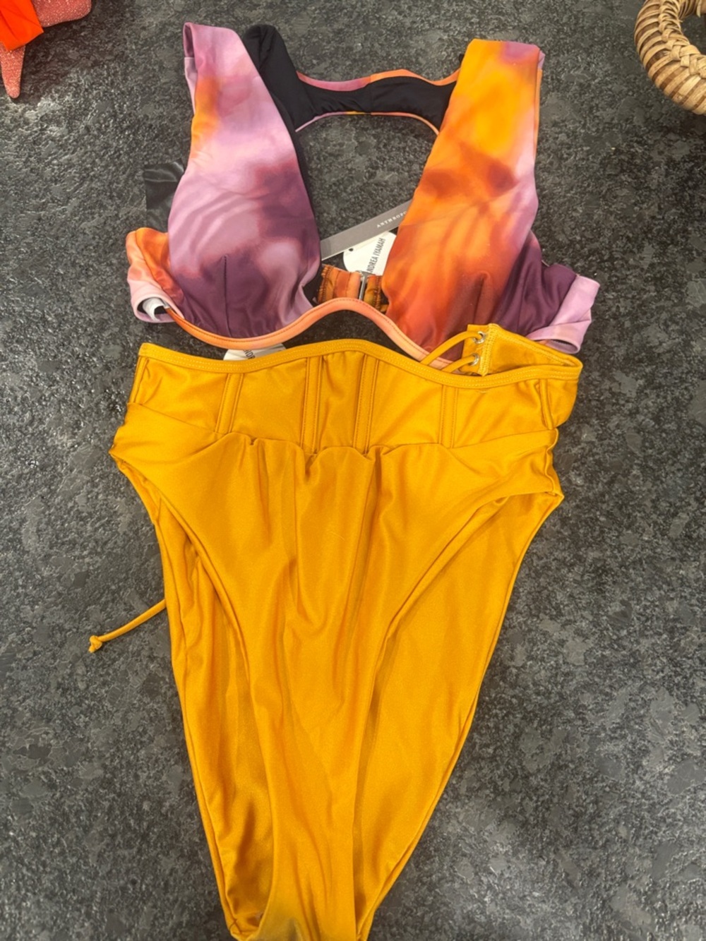 Women' Two-Tone bikini - Yellow & Purple